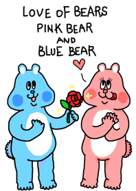 LOVE OF BEARS Pink bear and Blue bear
