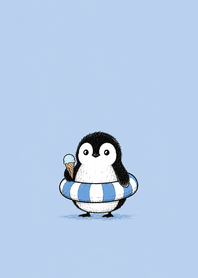 アイスを楽しむペンギン