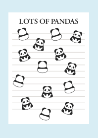 LOTS OF PANDAS NOTEBOOKj-LIGHT BLUE-YEL