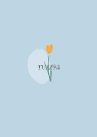 Watercolor Tulips-Orange Blue