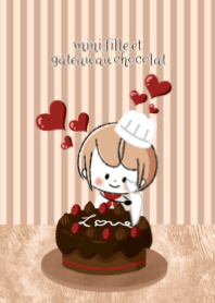 mini girl & chocolate cake