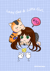 Lazy cat & little girl