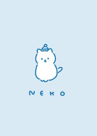 cat santa /aqua  blue.