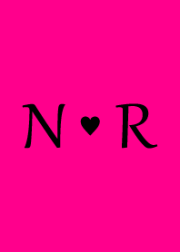 Initial "N & R" Vivid pink & black.