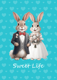 Rabbit Wedding(mint blue)