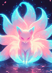 夢幻粉藍九尾狐王❤️黑色