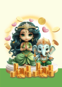 Wednesday Ganesha&Lakshmi:Wealth & Love