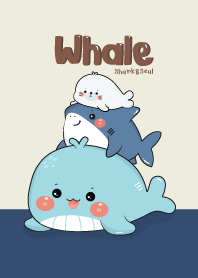 Whale Gang! Seal & Shark (Navy)