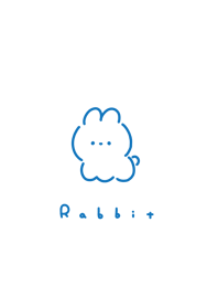 ゆるいうさぎ。 白と青