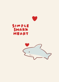 simple shark heart beige.