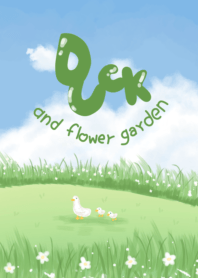 duck and flower garden