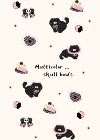 Multicolor skull bows