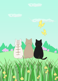 Cats Enjoying The Arrival Of Spring