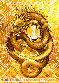 Golden dragon and golden Yin Yang Lucky4