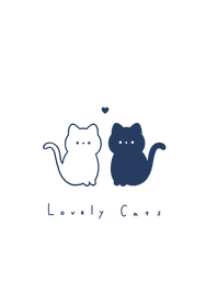 Lovely Cats (line)/ navy line WH