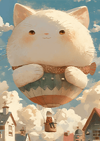 Cat hot air balloon