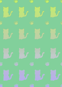 HAPPY GRADIENT CAT-GREEN-WHITEj