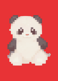 Panda Pixel Art Theme  Red 04