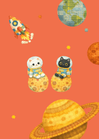 Space Cat02 red & yellow