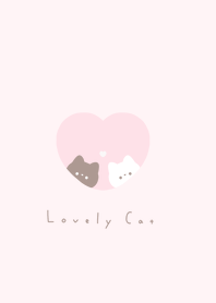 Pair Cats in Heart/ dull pink