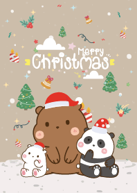 Three Bear Mini Christmas Day Brown