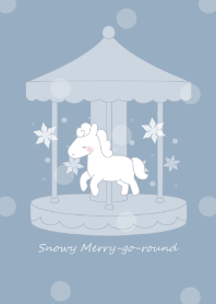 Snowy Merry-go-round -blue- dot