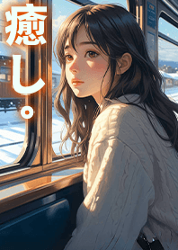 一個人旅行-電車窗戶旁看著風景的女孩5