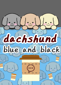 dachshund theme15 black and blue