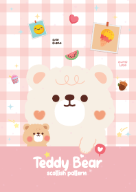 Teddy Bear Scottish Pattern Pink