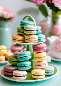 Cute pastel macarons