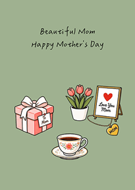 Mom Happy Mother's Day(grey green)
