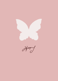 Simple butterfly, dull pink