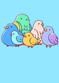 Cute colorful pigeons
