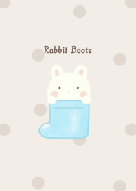 Rabbit and Boots -blue- dot
