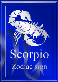 Zodiac signs -Scorpio4 Silver blue2019-