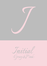 Initial "J" -Gray&Pink-