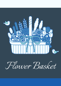花 014 【籃子×白色×藍色】