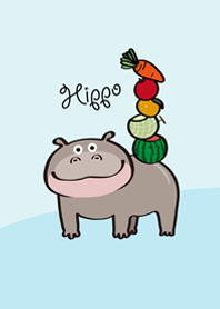 vegetables fruits hippo!(Aqua blue)