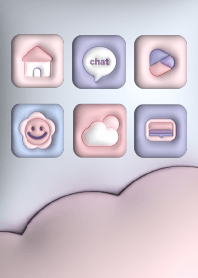 Simple 3D puffy icons- pastel colors