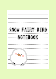 SNOW FAIRY BIRD NOTEBOOK-YELLOW GREENj