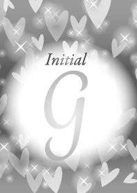 【G】イニシャル❤️ハート-モノトーン-