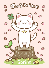 White cat and Spring