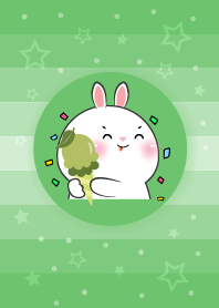 Simple White Rabbit Love Green Theme
