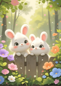 Cute Rabbit and Beautiful Nature V.12