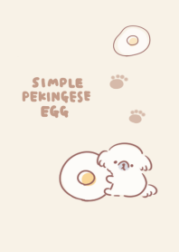 simple pekingese fried egg beige.