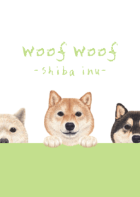 Woof Woof - Shiba inu - WHITE/YG