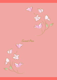 Cute Sweet Pea on red