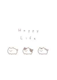 Plump Cat (queue)/white beige