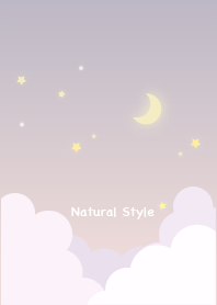 Crescent Moon and Stars 2 /Natural Style