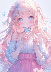 Blue Butterfly Girl in a Dream JP